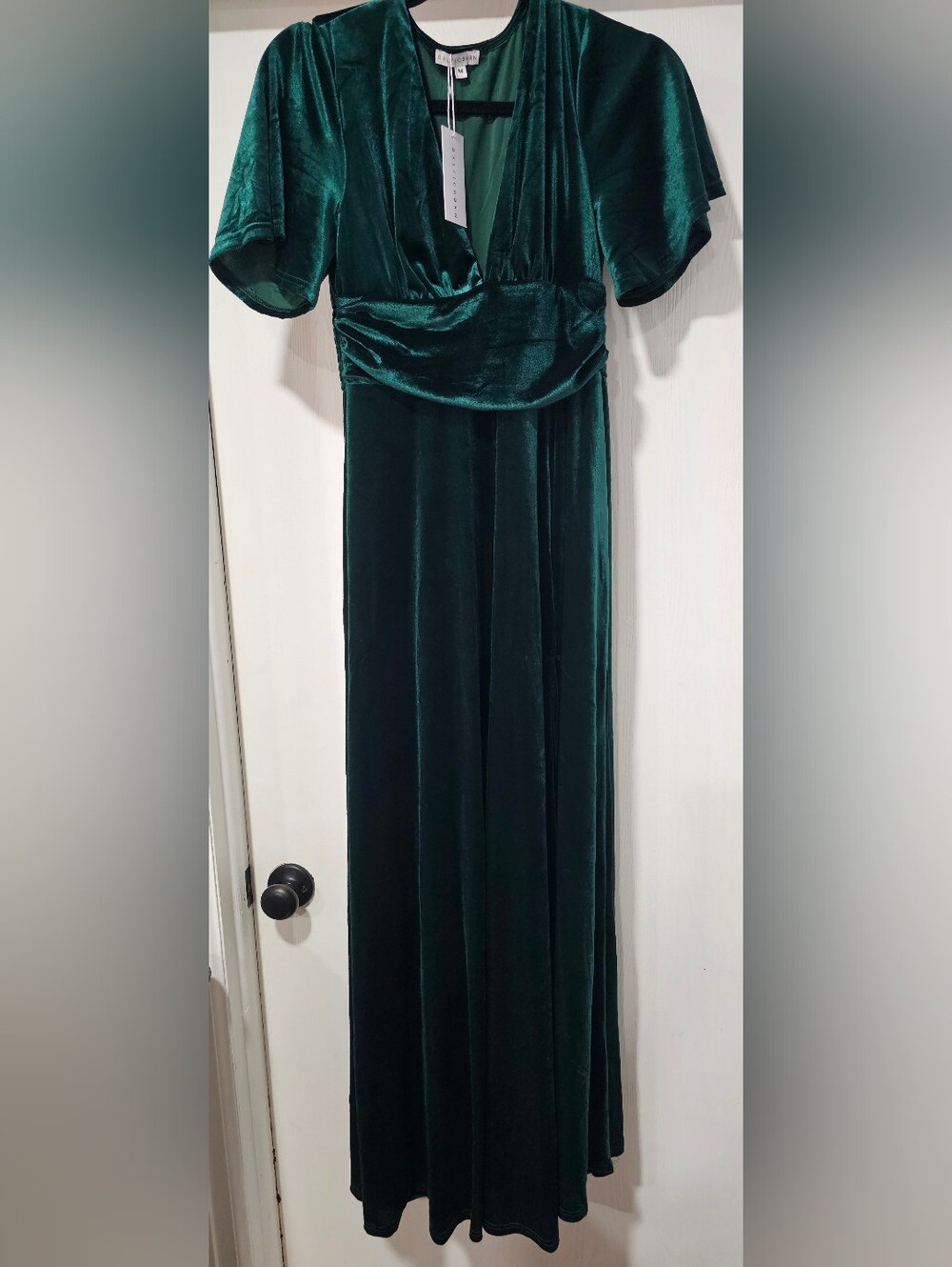 NWT Baltic Born Emerald Green Velvet Maxi Dress Size M